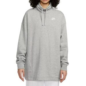 Nike Sportswear Club Oversized Cowl Mock-Neck Gray Sweatshirt Women’s Size XXL